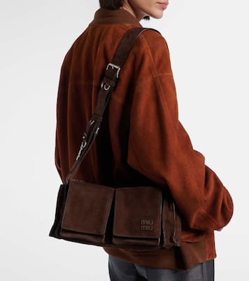 Utilitaire suede shoulder bag | Miu Miu