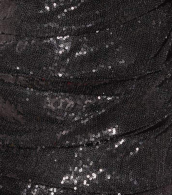 Robe à encolure bardot en tulle à sequins | The Attico