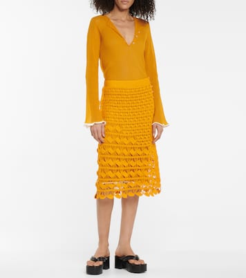 Falda midi de croché de algodón | Acne Studios