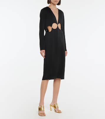 Cutout satin midi dress | Dries Van Noten