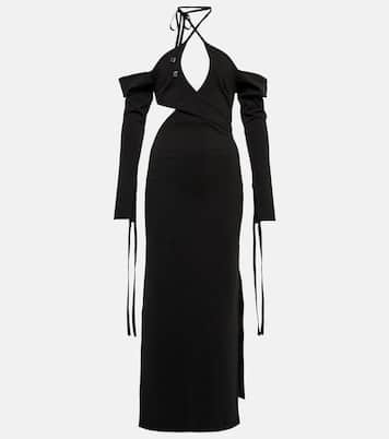 Abito Greta in misto cotone con scollo bardot | The Attico