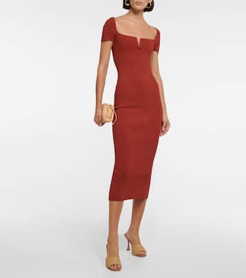 Freya ribbed-knit midi dress | Galvan