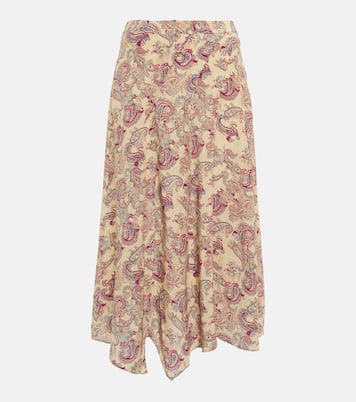 Falda midi Cacia de seda con paisley | Isabel Marant