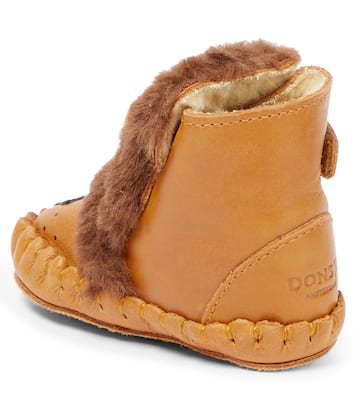 Baby Kapi faux fur and leather booties | Donsje