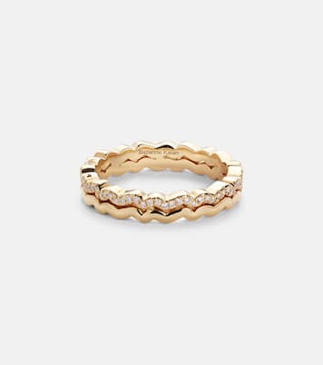 Mini Wave 18kt gold ring with diamonds | Suzanne Kalan