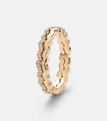 Mini Wave 18kt gold ring with diamonds | Suzanne Kalan