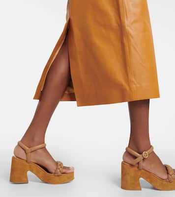 Leather and suede platform sandals | Gianvito Rossi