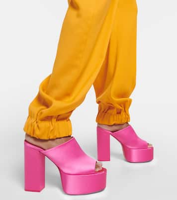 Sasha satin platform mules | Paris Texas