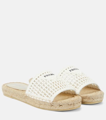 Espadrilles en crochet à logo | Prada