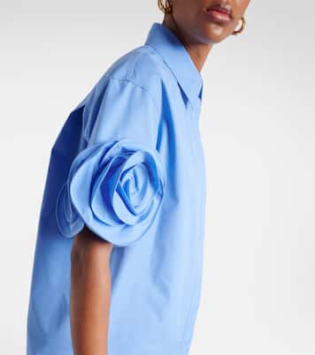 Camicia in cotone con applicazioni floreali | Valentino