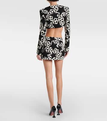 Embellished jacquard miniskirt | Area