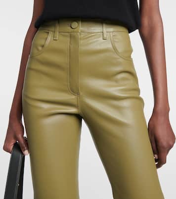 Stretch Duke leather straight pants | Joseph
