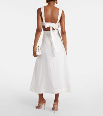 Falda midi Natura de organza de lino | Zimmermann