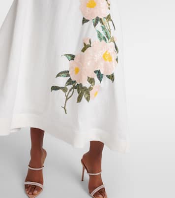 Falda midi Natura de organza de lino | Zimmermann