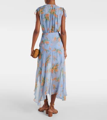 Vestido largo Dovima de seda floral | Veronica Beard