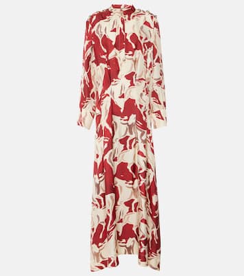 Vestido largo Felicia de seda estampada | Altuzarra