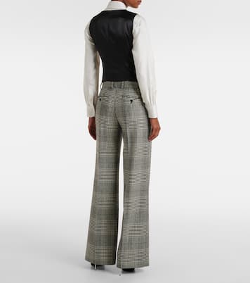 Prince of Wales check wool and cashmere flared pants | Dolce&Gabbana