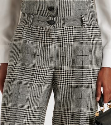 Prince of Wales check wool and cashmere flared pants | Dolce&Gabbana