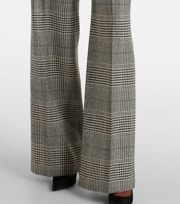 Prince of Wales check wool and cashmere flared pants | Dolce&Gabbana