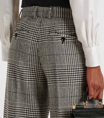 Prince of Wales check wool and cashmere flared pants | Dolce&Gabbana