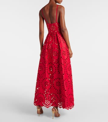 Abito lungo in raso con ricamo | Elie Saab