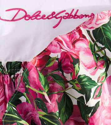 Vestido corto de popelín de algodón | Dolce&Gabbana Kids