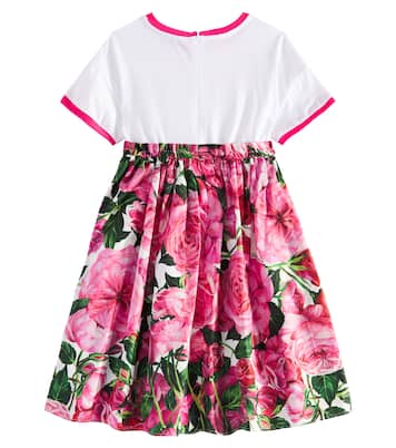 Vestido corto de popelín de algodón | Dolce&Gabbana Kids