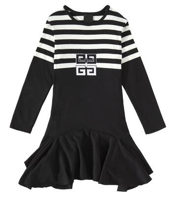 Vestido de algodón con 4G a rayas | Givenchy Kids
