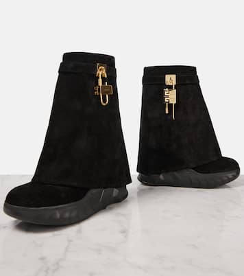 Stiefel Shark Lock Biker aus Veloursleder | Givenchy