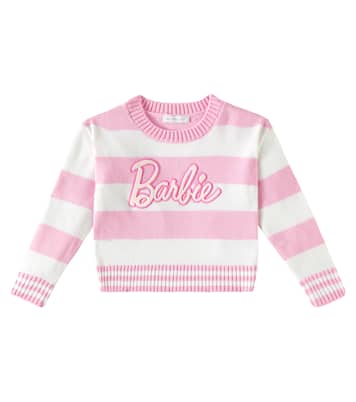 x Barbie® embroidered striped sweater | Monnalisa