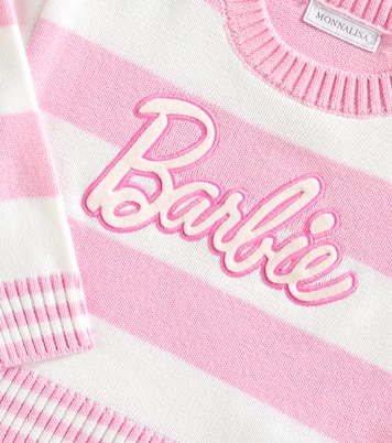 x Barbie® embroidered striped sweater | Monnalisa