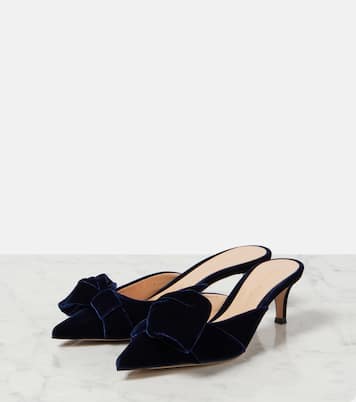 Mules 55 in denim con fiocco | Gianvito Rossi