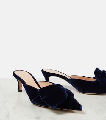 Mules 55 in denim con fiocco | Gianvito Rossi