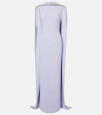 Abito lungo in crêpe di raso con cristalli | Roland Mouret
