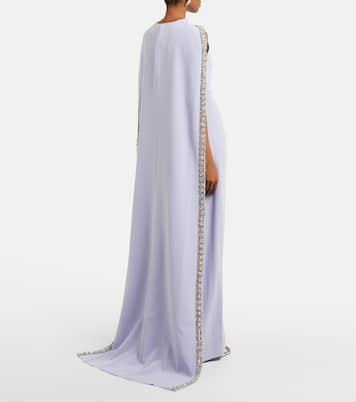 Abito lungo in crêpe di raso con cristalli | Roland Mouret
