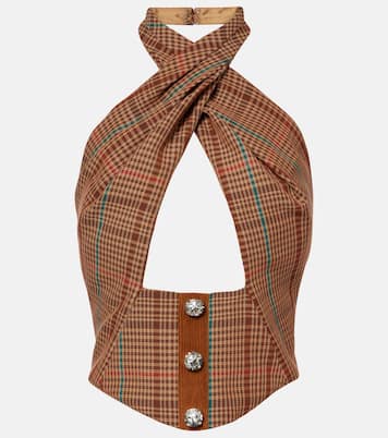 Top in misto lana a quadri | Area