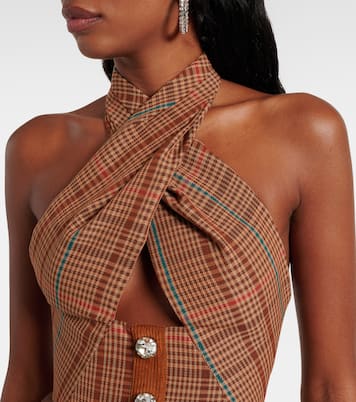 Top in misto lana a quadri | Area