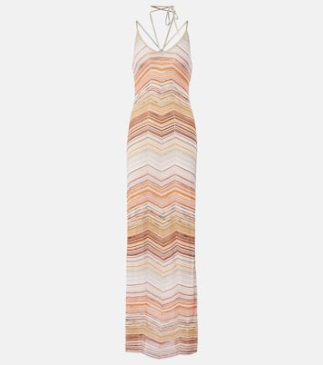 Abito lungo a zig-zag con lamé | Missoni