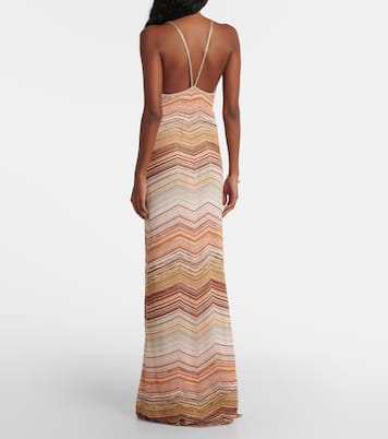 Abito lungo a zig-zag con lamé | Missoni