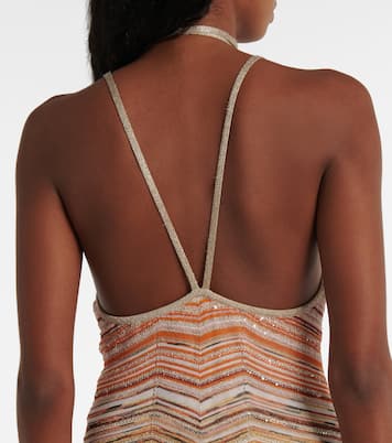Abito lungo a zig-zag con lamé | Missoni