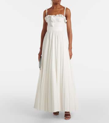 Abito lungo in cotone con volant | Giambattista Valli