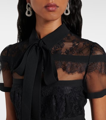 Abito midi in pizzo floreale | Elie Saab