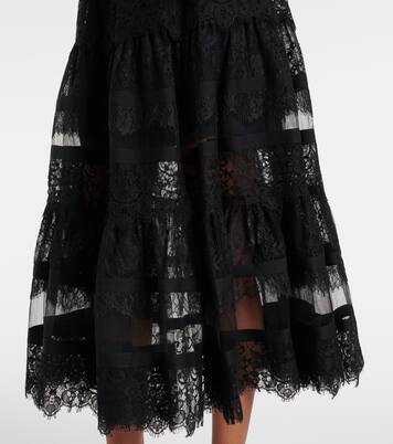 Abito midi in pizzo floreale | Elie Saab