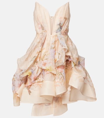 Abito corto Illuminate Draped in lino e seta | Zimmermann