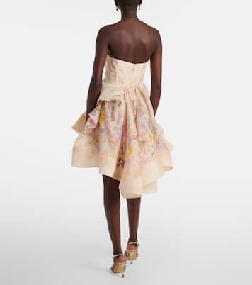 Abito corto Illuminate Draped in lino e seta | Zimmermann