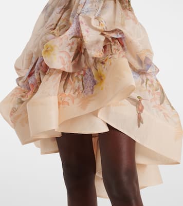 Abito corto Illuminate Draped in lino e seta | Zimmermann