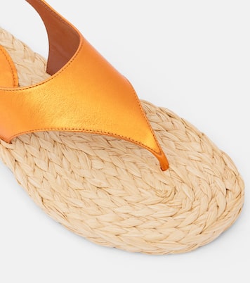 Amalfi metallic leather thong sandals   | Paris Texas