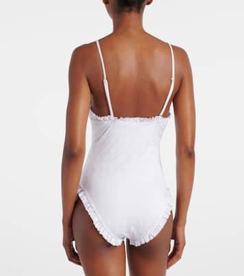 Embroidered ruffled swimsuit  | Chloé