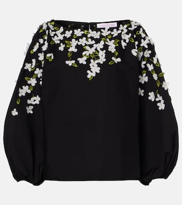 Top en coton mélangé à fleurs | Carolina Herrera