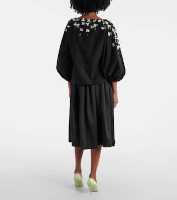 Top en coton mélangé à fleurs | Carolina Herrera